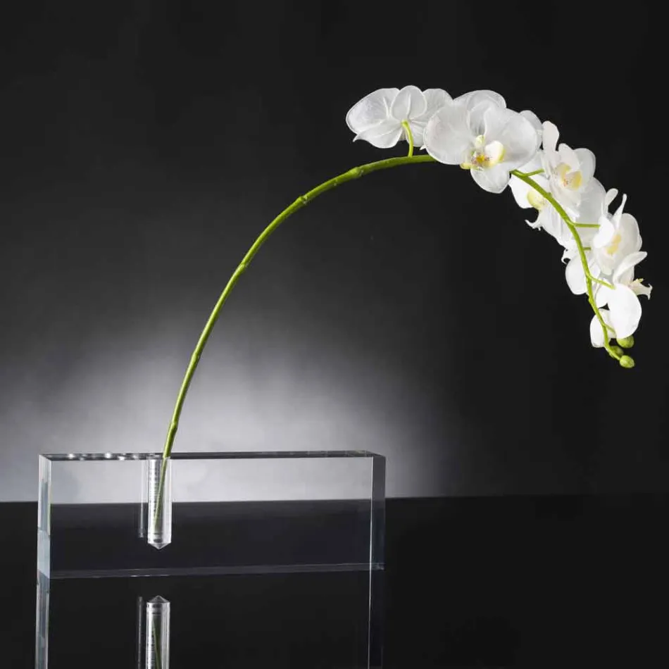 Vase à fleurs moderne en plexiglas transparent fabriqué en Italie - Unique Viadurini