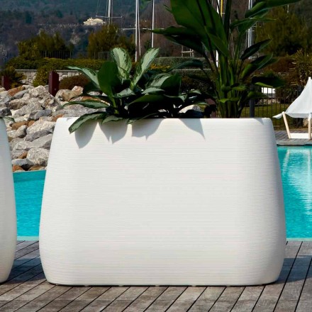 Vase d'intérieur ou d'extérieur design blanc en trois tailles, 2 pièces - Pandora par Myyour Viadurini