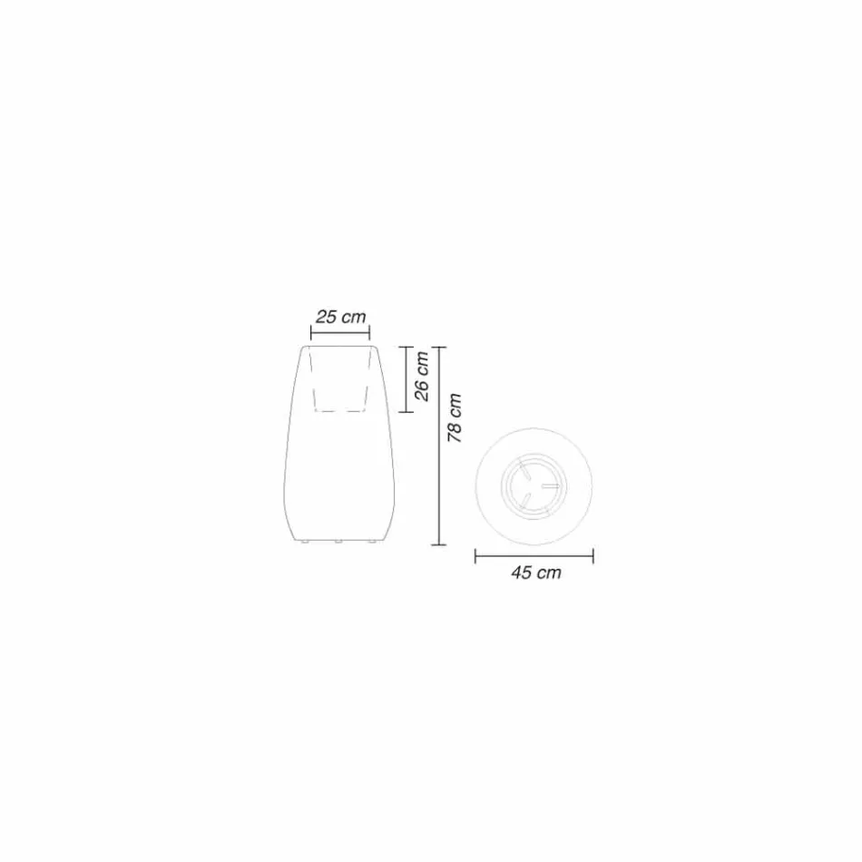 Vase d'intérieur ou d'extérieur design blanc en trois tailles, 2 pièces - Pandora par Myyour Viadurini