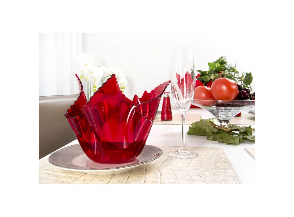 Vase en Plexiglas Coloré Drapé Recyclable 2 Pièces 2 Tailles - Gabria Viadurini