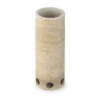Vase/Bougeoir Cylindrique en Marbre Satiné Fabriqué en Italie - Shoyo Viadurini