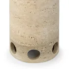 Vase/Bougeoir Cylindrique en Marbre Satiné Fabriqué en Italie - Shoyo Viadurini