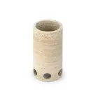 Vase/Bougeoir Cylindrique en Marbre Satiné Fabriqué en Italie - Shoyo Viadurini