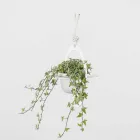 Vase à fleurs à suspendre en acier et céramique fabriqué en Italie - Leotta Viadurini