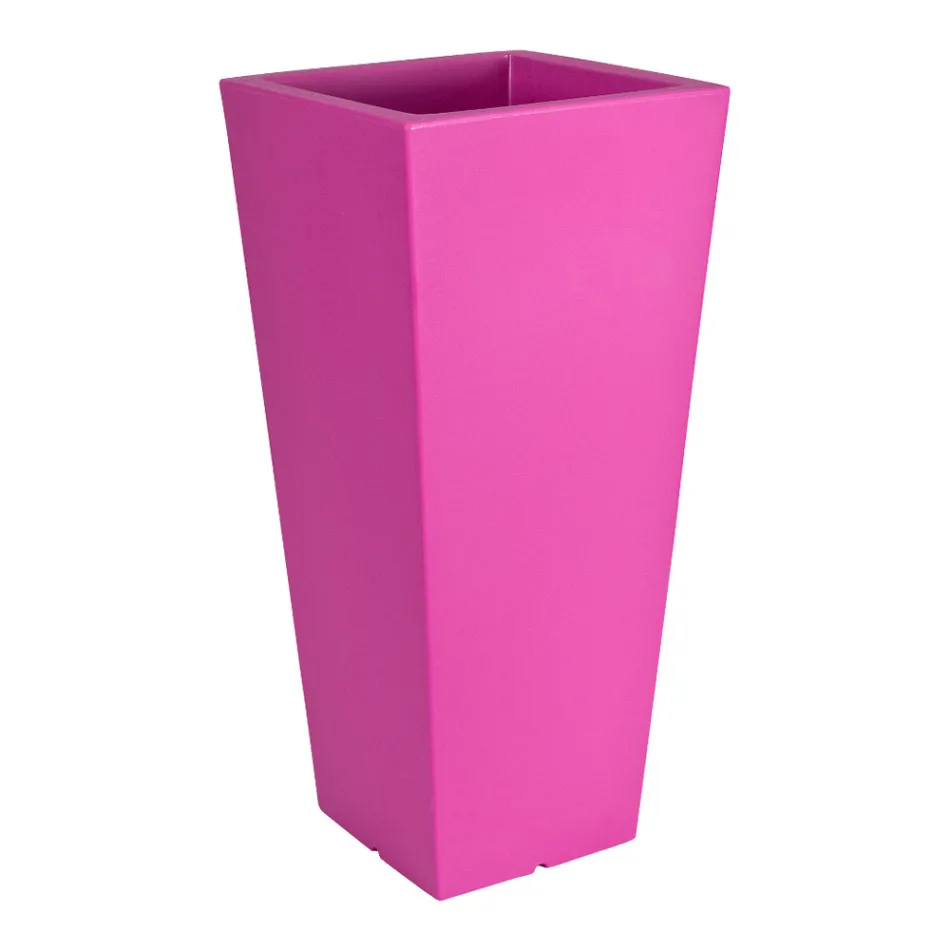 Vase de jardin carré de couleur fluo avec lumière Made in Italy - Avanas Viadurini