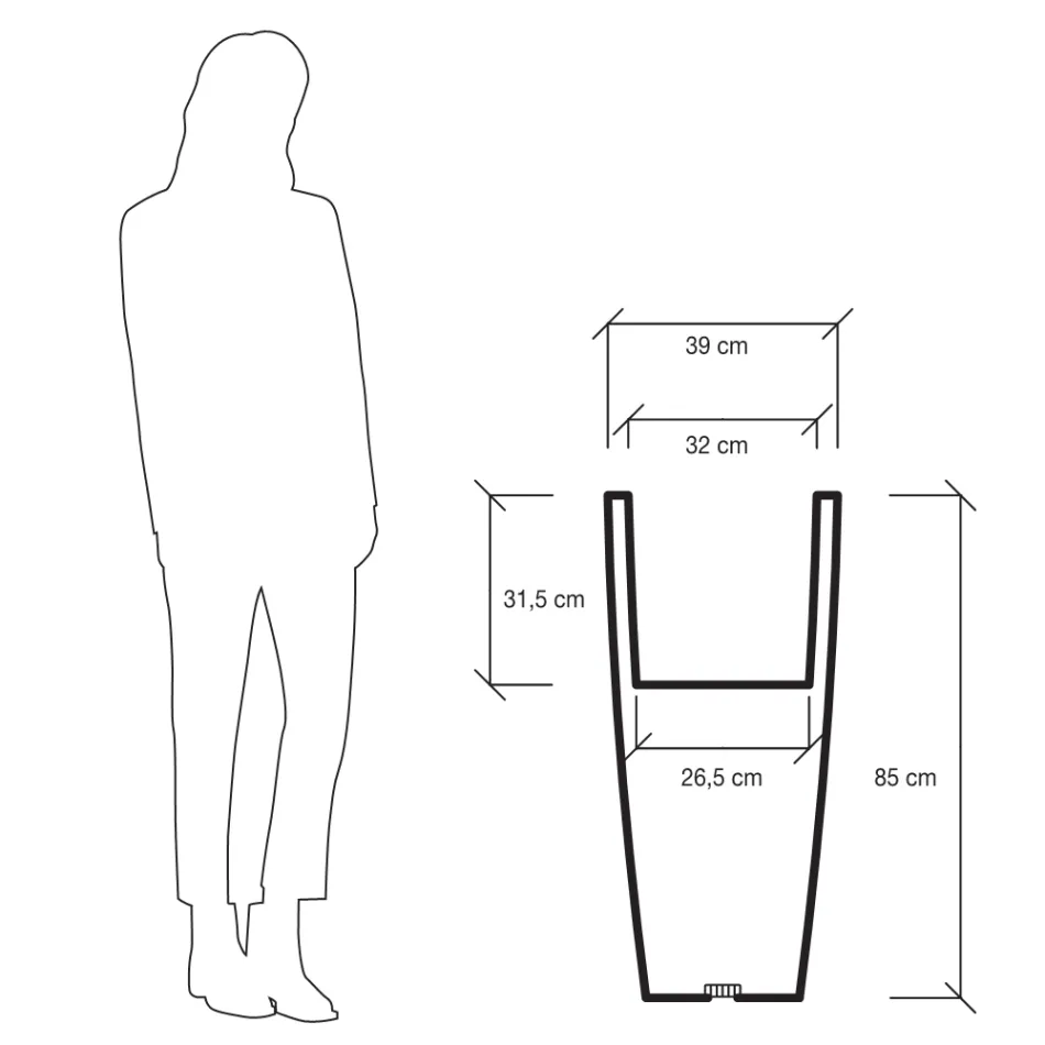 Vase de jardin carré de couleur fluo avec lumière Made in Italy - Avanas Viadurini