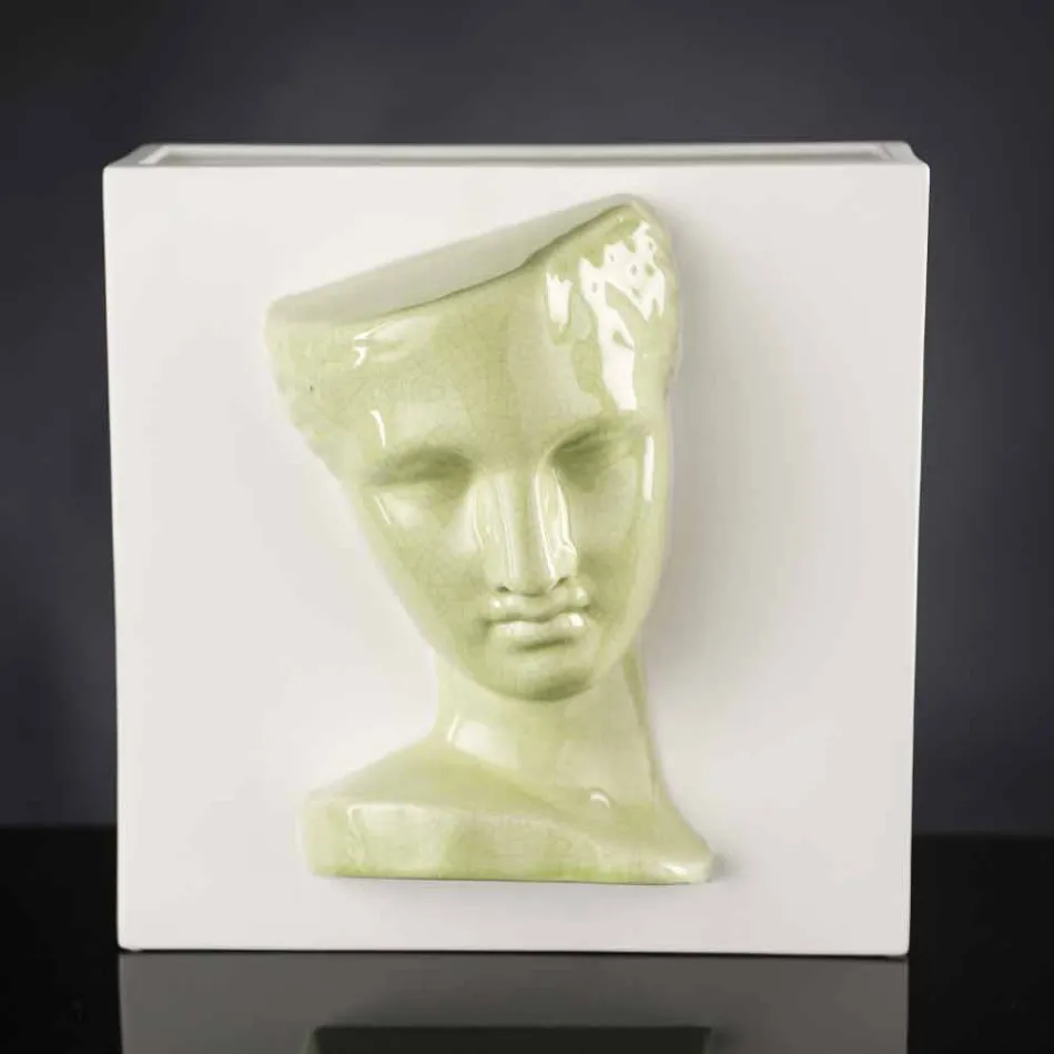 Vase Rectangulaire Moderne en Céramique Colorée Fabriqué à la Main en Italie - Lucas Viadurini