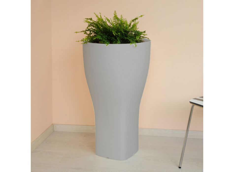Pot de jardin rond coloré en polyéthylène fabriqué en Italie - Tremont Viadurini