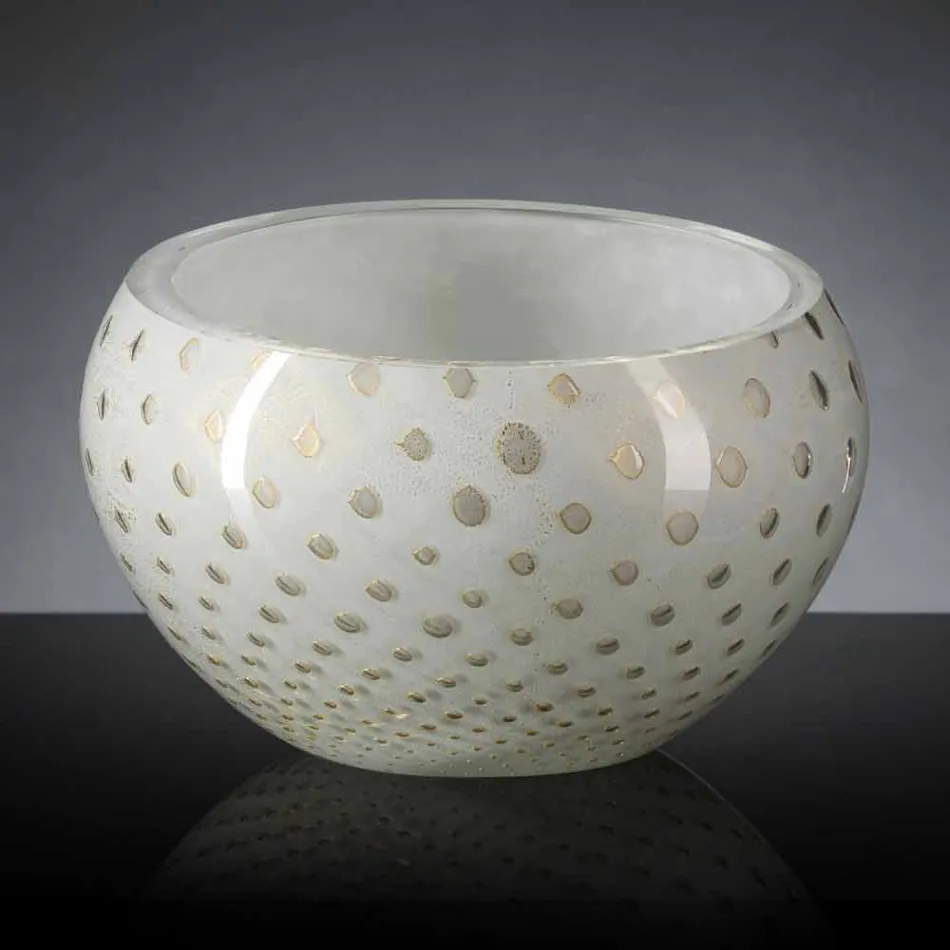 Vase d'intérieur rond en verre de Murano coloré fabriqué en Italie - Asper Viadurini