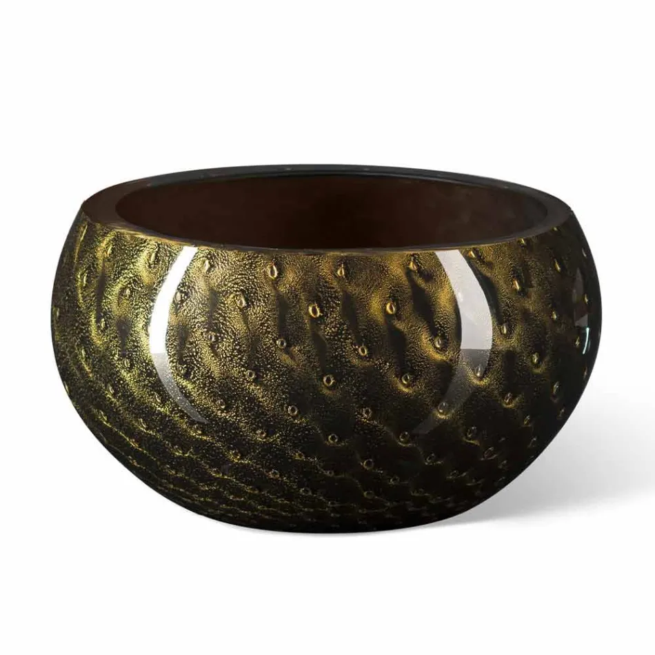 Vase d'intérieur rond en verre de Murano coloré fabriqué en Italie - Asper Viadurini