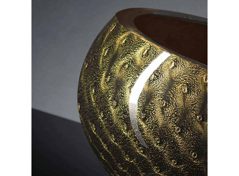 Vase d'intérieur rond en verre de Murano coloré fabriqué en Italie - Asper Viadurini