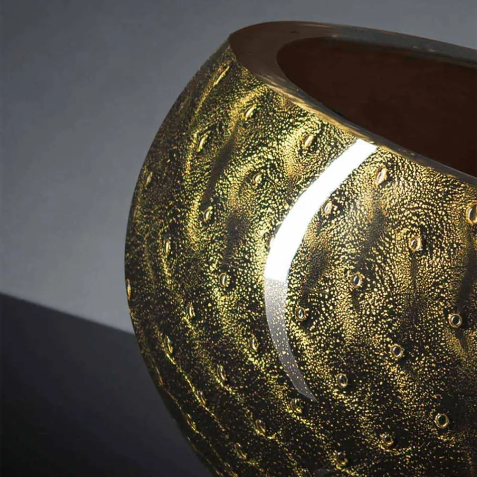 Vase d'intérieur rond en verre de Murano coloré fabriqué en Italie - Asper Viadurini