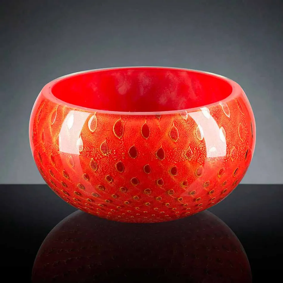 Vase d'intérieur rond en verre de Murano coloré fabriqué en Italie - Asper Viadurini