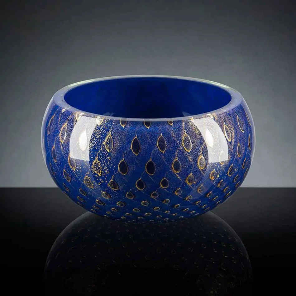 Vase d'intérieur rond en verre de Murano coloré fabriqué en Italie - Asper Viadurini