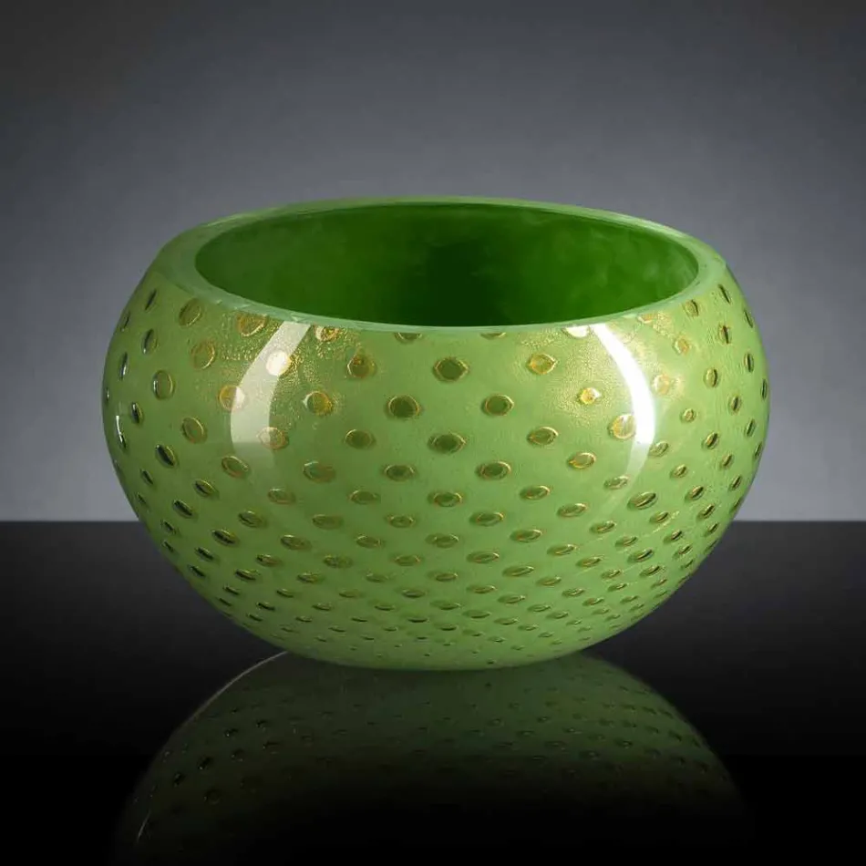 Vase d'intérieur rond en verre de Murano coloré fabriqué en Italie - Asper Viadurini