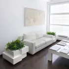 Vase sur roues noir, blanc Slide Cubic Yo moderne irrégulière fabriqué en Italie Viadurini