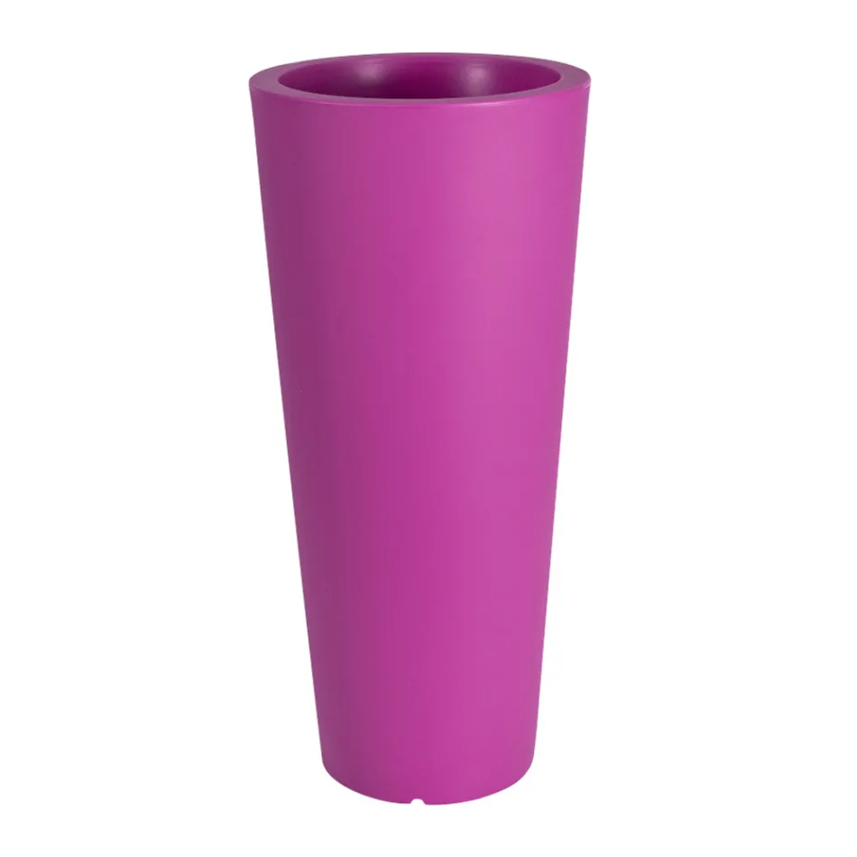 Vase de jardin rond de couleur fluo avec lumière Made in Italy - Avanas Viadurini