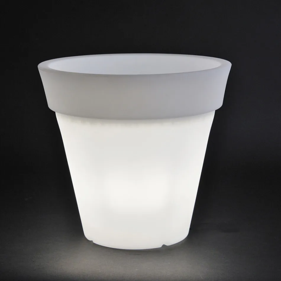 Vase de jardin rond coloré ou avec éclairage Made in Italy - Avanas Viadurini