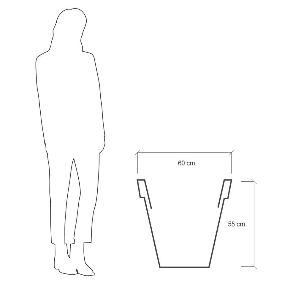 Vase de jardin rond coloré ou avec éclairage Made in Italy - Avanas Viadurini