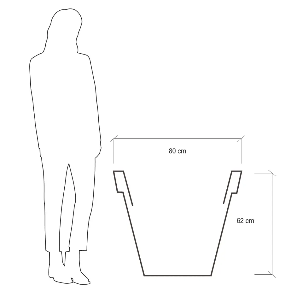 Vase de jardin rond coloré ou avec éclairage Made in Italy - Avanas Viadurini