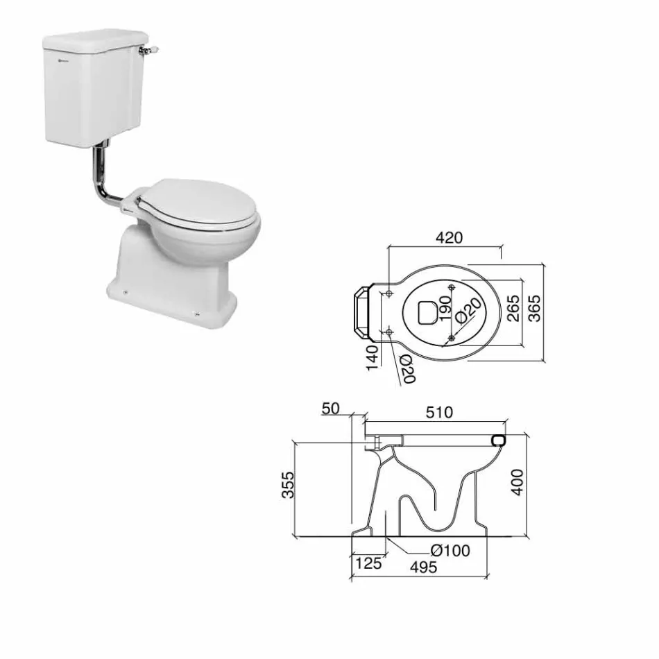 WC au sol avec cassette céramique et siège noir Made in Italy - Marwa Viadurini