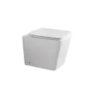 WC suspendu avec abattant en céramique à fermeture ralentie et design moderne - Giunco Viadurini