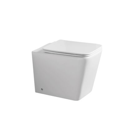 WC suspendu avec abattant en céramique à fermeture ralentie et design moderne - Giunco Viadurini