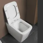 WC suspendu avec abattant en céramique à fermeture ralentie et design moderne - Giunco Viadurini