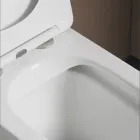 WC suspendu avec abattant en céramique à fermeture ralentie et design moderne - Giunco Viadurini