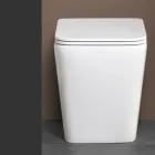 WC suspendu avec abattant en céramique à fermeture ralentie et design moderne - Giunco Viadurini