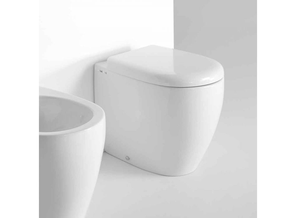 WC sur pied design moderne en céramique colorée Made in Italy - Lauretta Viadurini