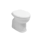 WC sur pied moderne en céramique blanche avec abattant en polyester - Silice Viadurini
