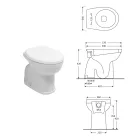 WC en céramique sur pied avec abattant en polyester et design moderne - Silica Viadurini