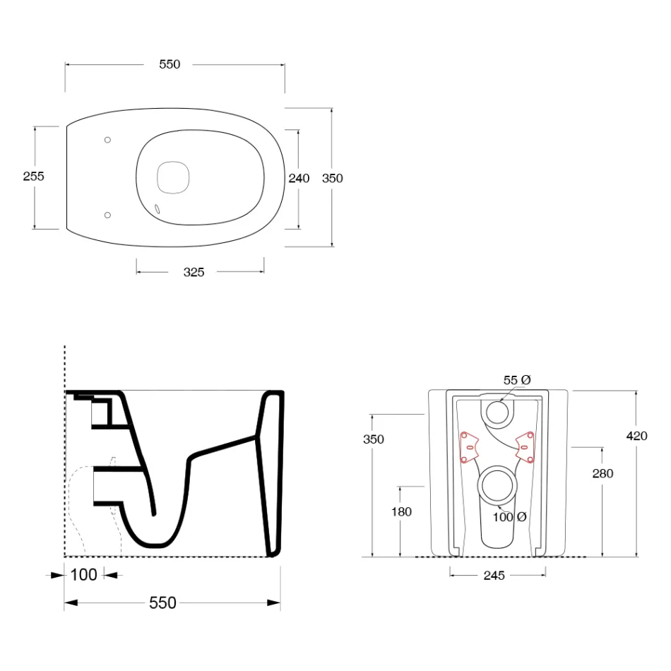 Cuvette de WC sur pied en céramique de différentes couleurs, fabriquée en Italie - Fille Viadurini