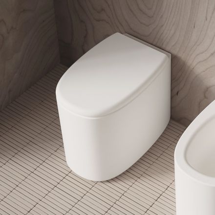 Cuvette de WC sur pied en céramique de différentes couleurs, fabriquée en Italie - Fille Viadurini