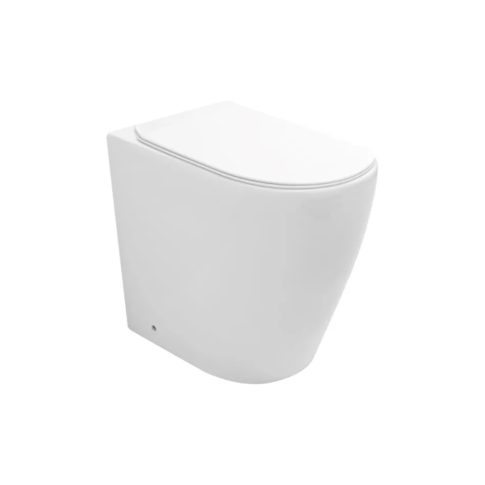 Toilettes en céramique Oleander avec chasse d'eau coulissante et siège à fermeture amortie Viadurini