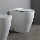 Toilettes en céramique Oleander avec chasse d'eau coulissante et siège à fermeture amortie Viadurini