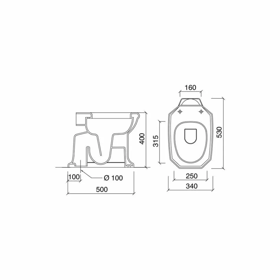Vase de sol en céramique blanche avec siège noir fabriqué en Italie - Nausica Viadurini