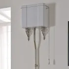 Vase de sol en céramique blanche avec siège noir fabriqué en Italie - Nausica Viadurini