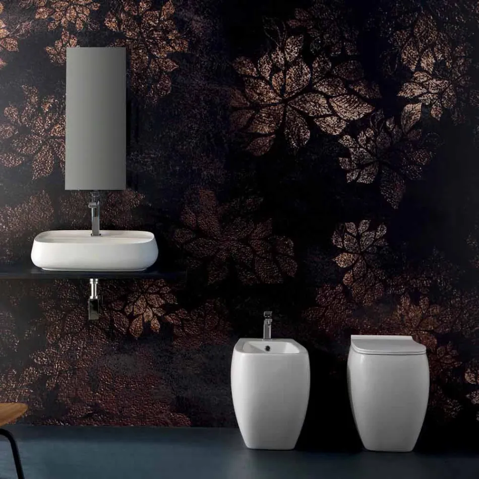 Vase WC en céramique blanche au design moderne Gais, fabriqué en Italie Viadurini