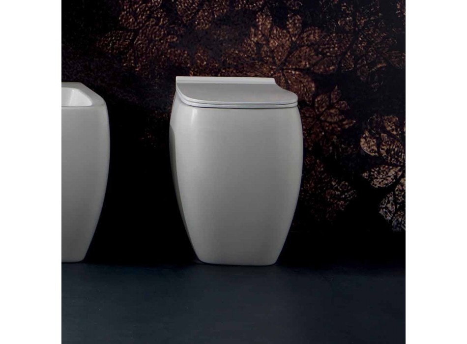 Vase WC en céramique blanche au design moderne Gais, fabriqué en Italie Viadurini