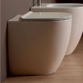 Vase de toilette en céramique blanche au design moderne Shine Square H50 sans monture