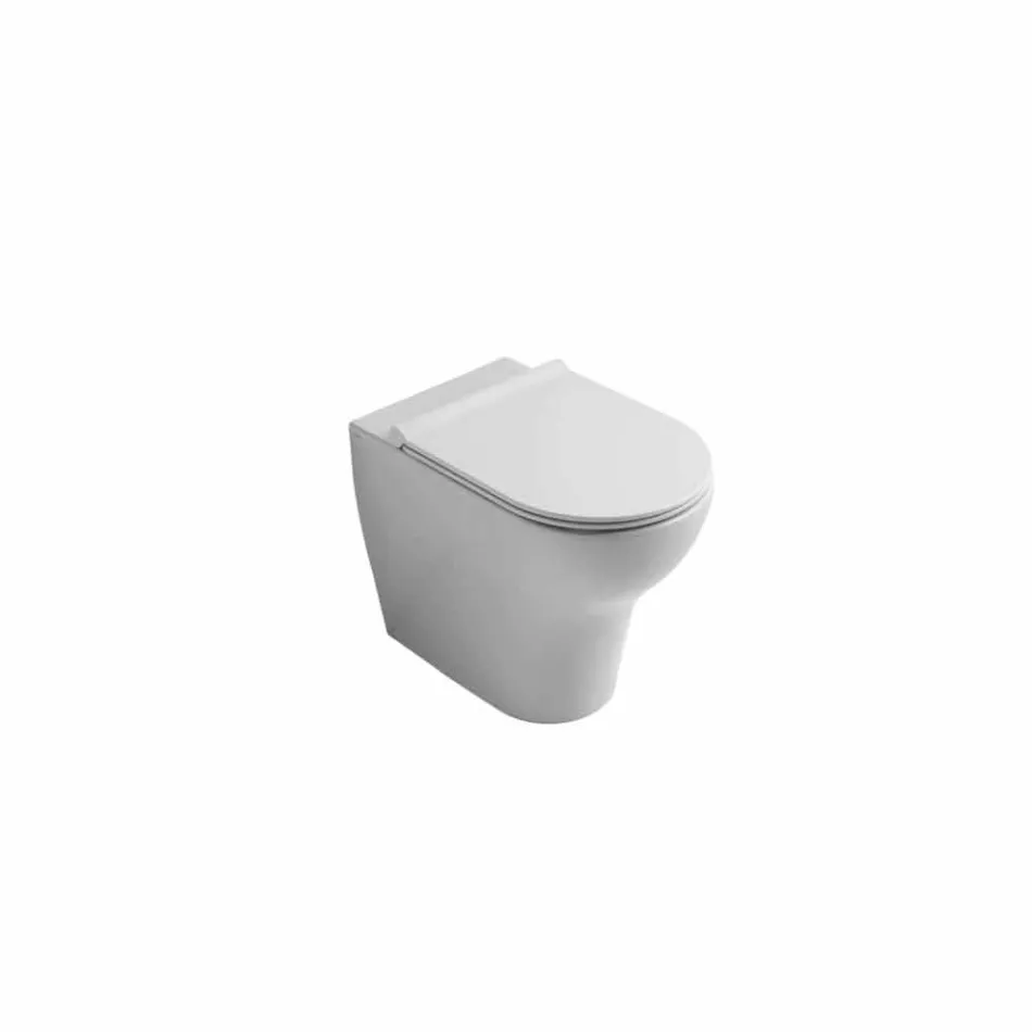 Cuvette de toilette en céramique blanche Star 54x35cm fabriquée en Italie, design moderne Viadurini