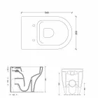 Cuvette de toilette en céramique blanche Star 54x35cm fabriquée en Italie, design moderne Viadurini