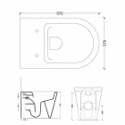 Cuvette de toilette moderne en céramique blanche Sun Round 57x37 cm fabriquée en Italie Viadurini