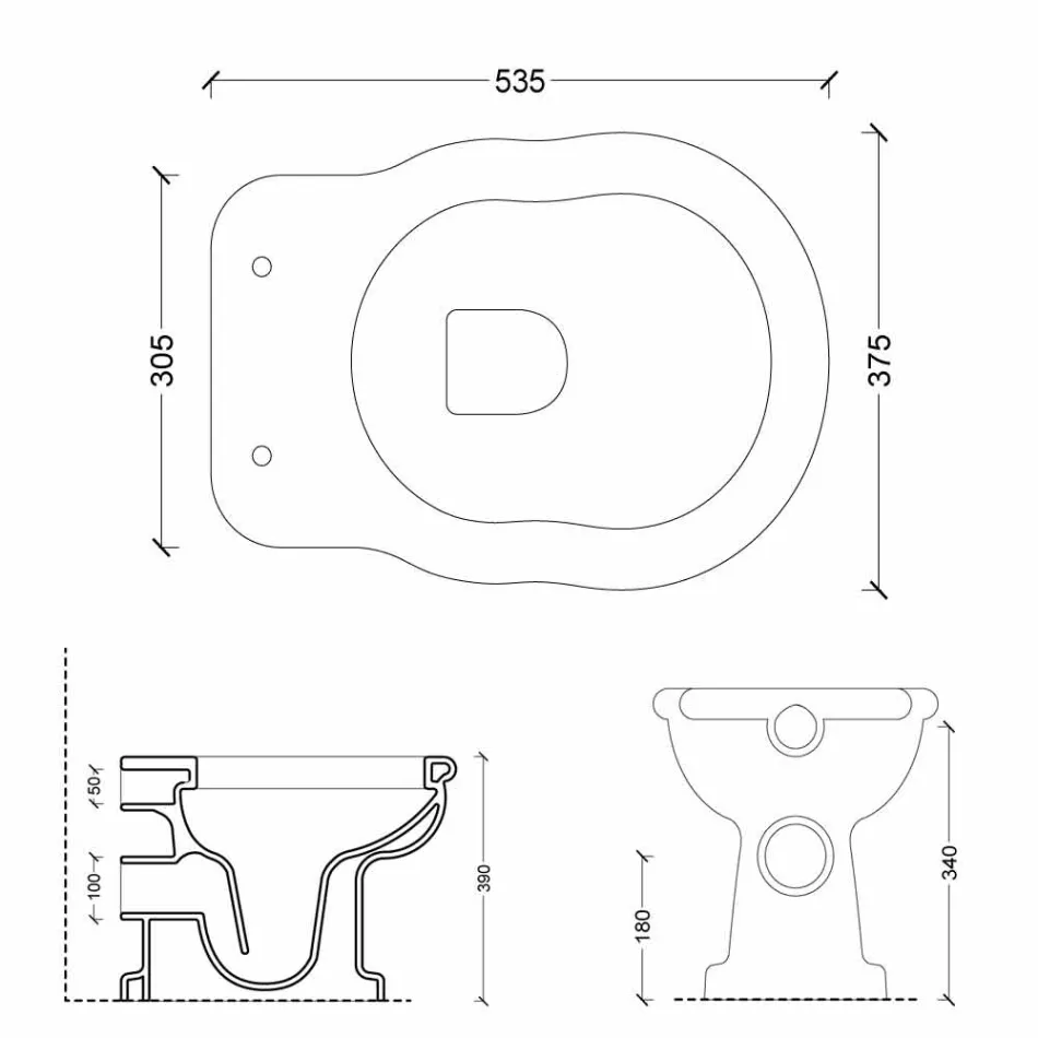 WC en céramique design moderne avec prise murale Style Viadurini