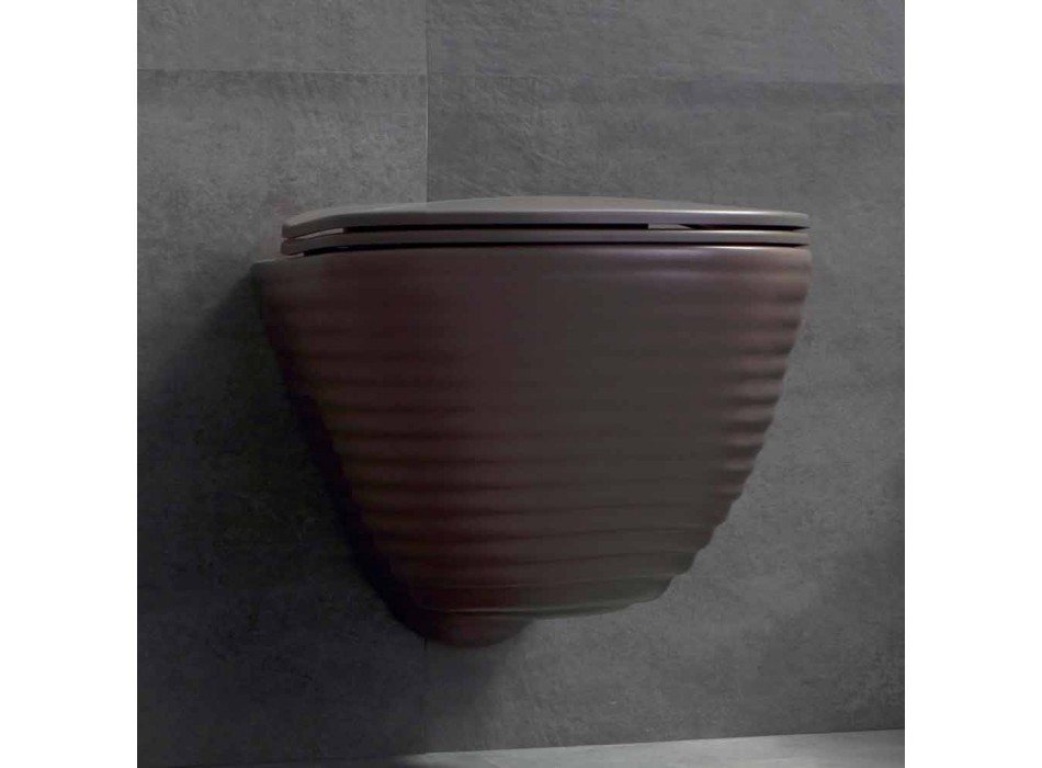 WC suspendu moderne en céramique blanche ou Trabia coloré Viadurini