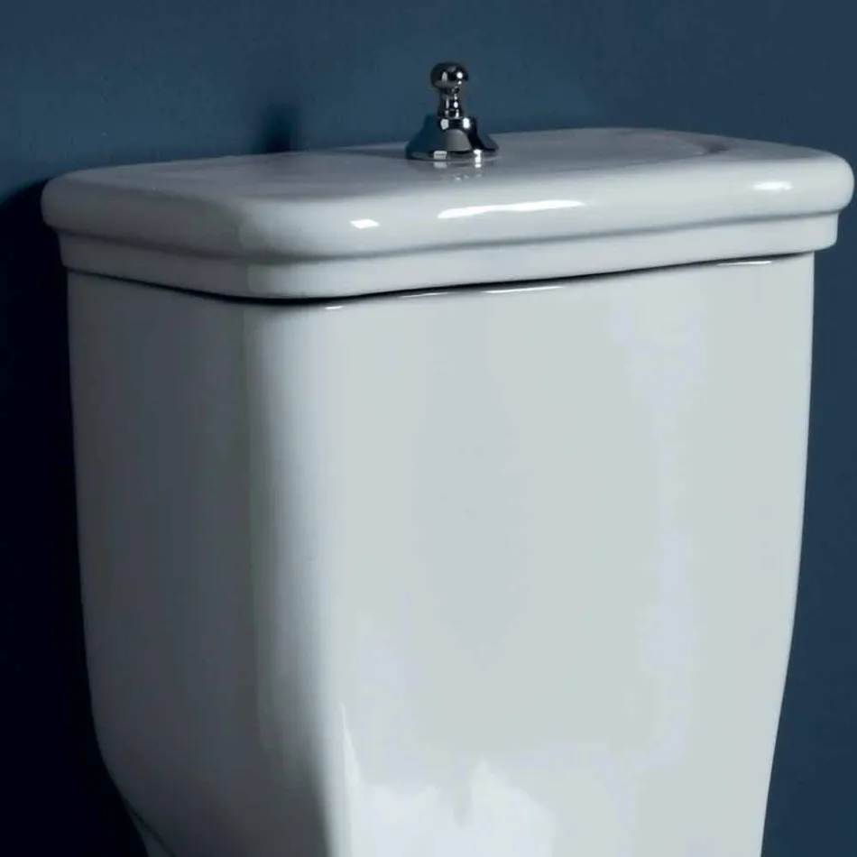 Cuvette de toilette monobloc en céramique blanche style 72x36 cm, fabriquée en Italie Viadurini