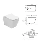 WC suspendu avec abattant en céramique à fermeture ralentie, design moderne - Giunco Viadurini