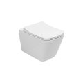 WC suspendu avec abattant en céramique à fermeture ralentie, design moderne - Giunco